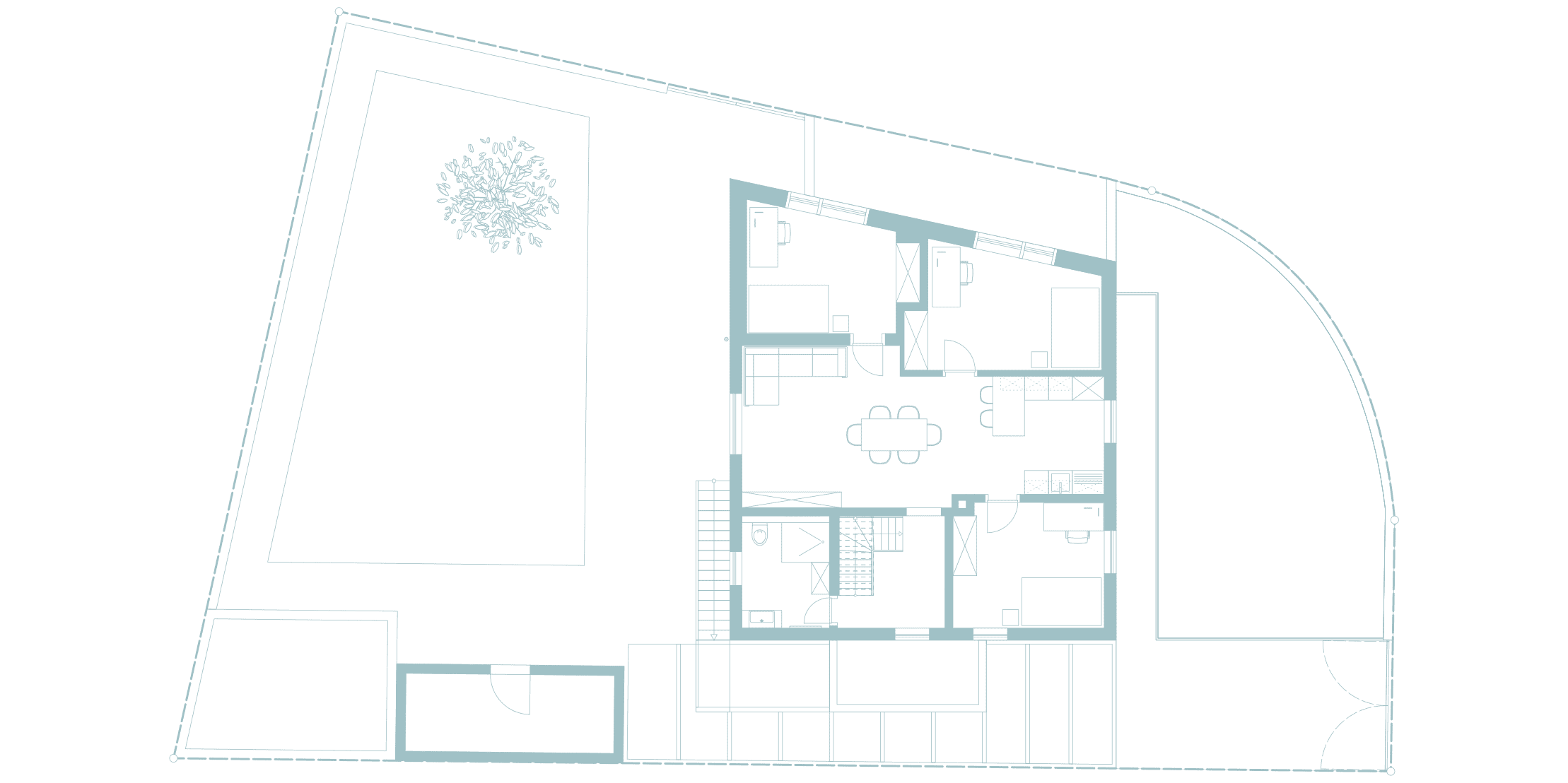 Architektur, Holzbau, Nachhaltigkeit, Umbau, Ausbau, Wohnung, Bau, Holz, Grundriss, Obergeschoss