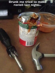 This person who forgot he has a can opener