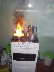 This person who took a picture of a burning stove