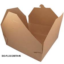 No 5 Kraft BioPak Food Container 36oz 168x136x51mm (x150)