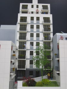 Batiment dans la rue Villafranca à Paris par Gecina au 1/187ème