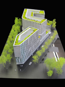 Maquette de promotion hôtel et bureaux à Porte d'Italie XTU au 1/200ème
