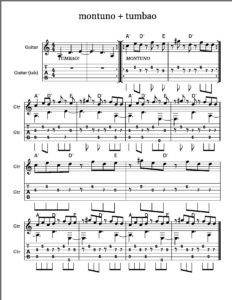 Ejemplos para la guitarra de montunos con tumbao