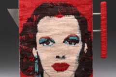 Judy Liza Teapot/Warhol-Avedon, 2019 9h x 9.5w x 1.75d
waxed threads, stainless steel Front and Reverse views.