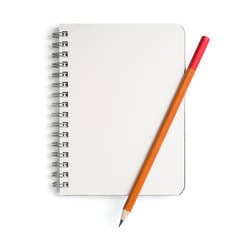 the picture shows a CAE writing notebook