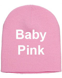 yupoong adult knit beanie baby pink