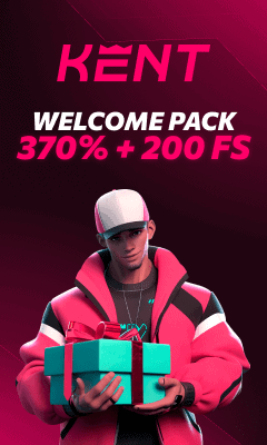 370% + 200 FS бонус за регистрацию в Kent Casino