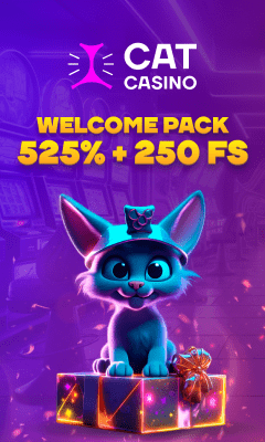 525% + 250 FS бонус за регистрацию в Cat Casino