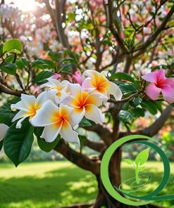 Cây sứ đại với hoa nở rực rỡ trong khu vườn