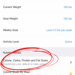Now you can customize your goals using the Calorie, Carbs, Protein and Fat Goals section
