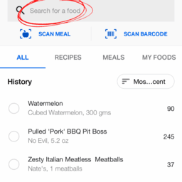 you can also search for a new food item