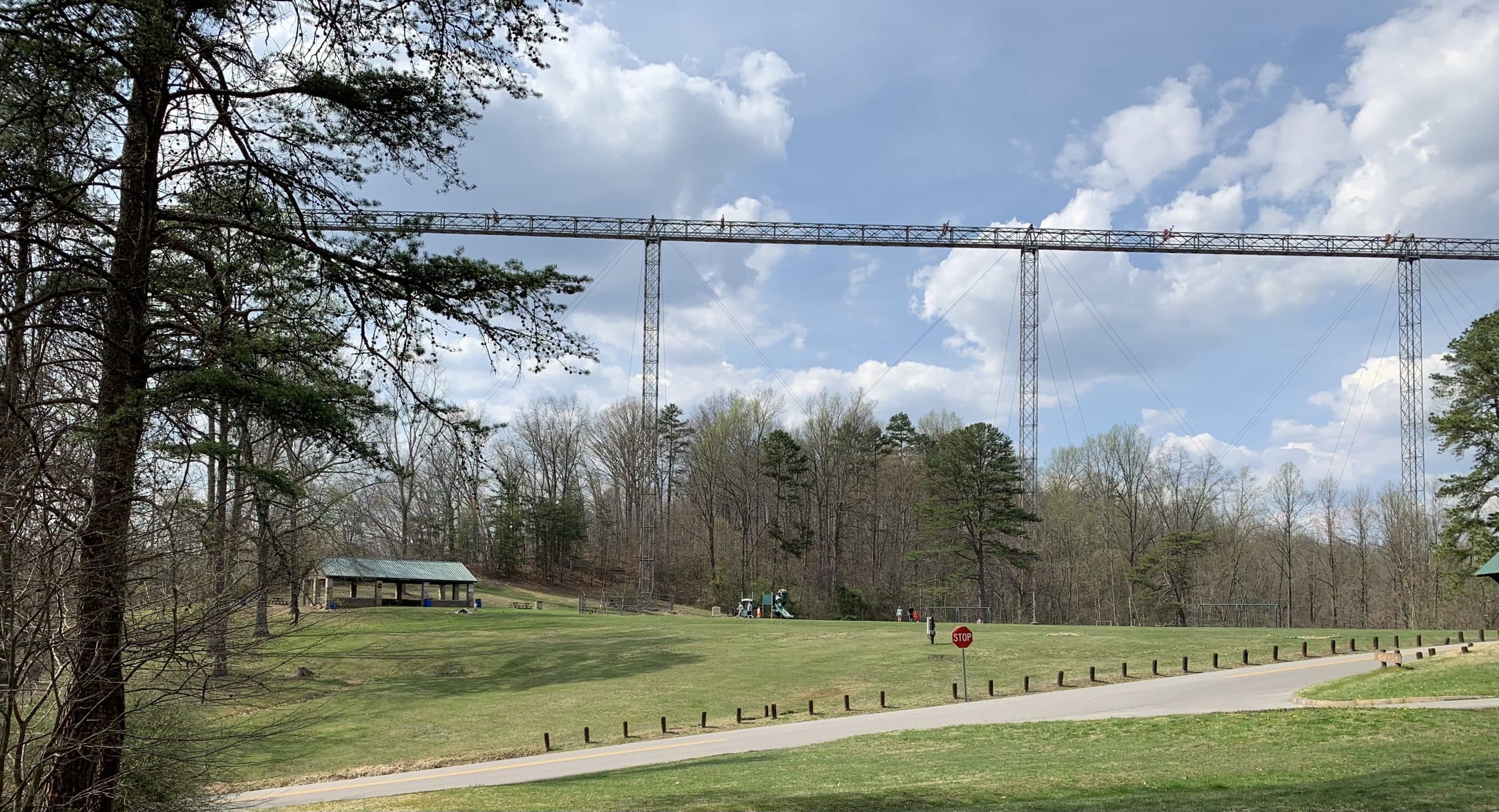 A portion of Coonskin park is where nature and infrastructure collide. From the Alice Knight Memorial trailhead, one can see the approach landing lights that lead pilots to nearby Yeager Airport. The airport sits on a narrow ridge just above the park and planes frequently fly overhead. ALL PHOTOS BY AMANDA BARBER