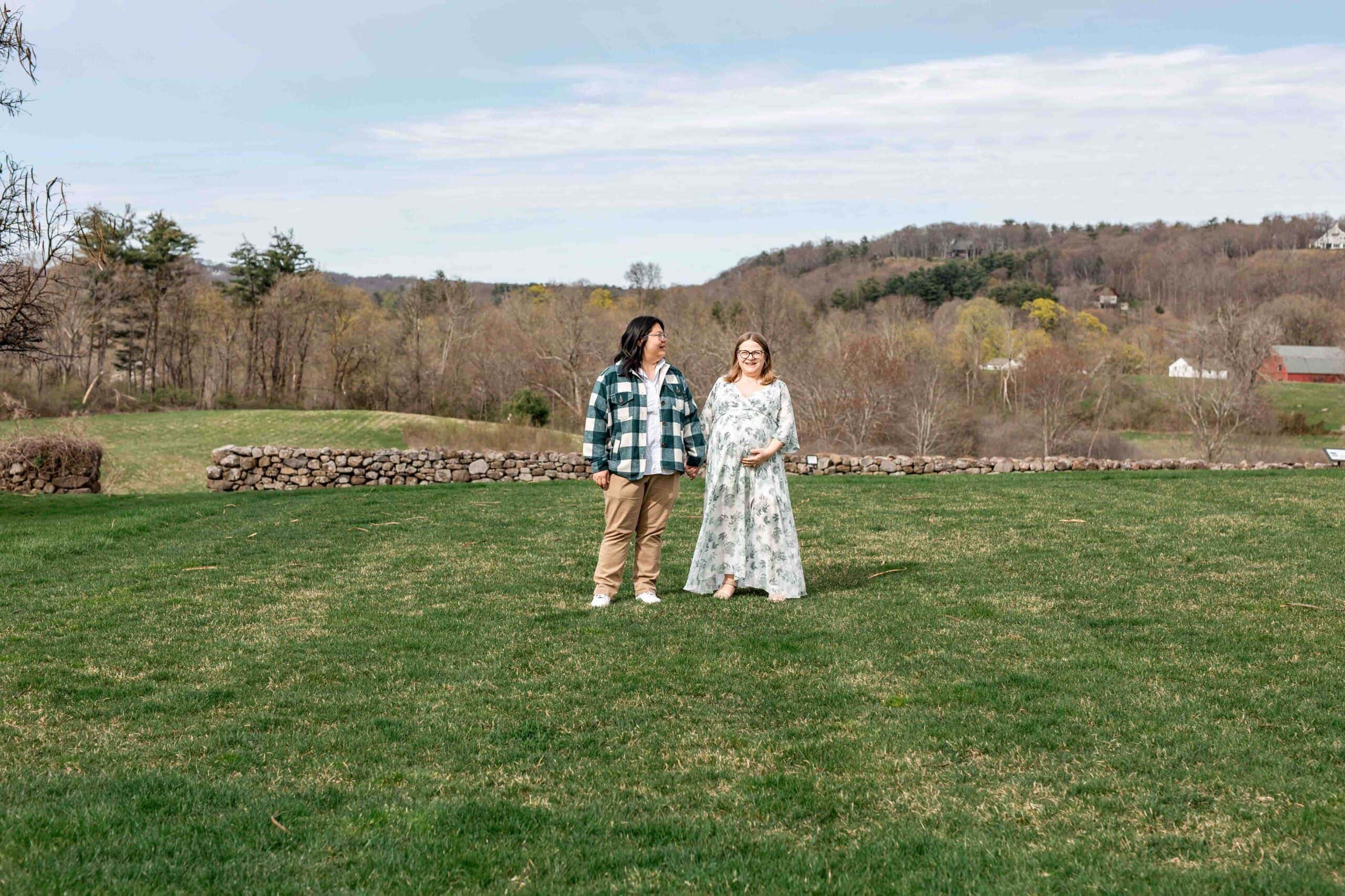 gay lesbian maternity photoshoot at hilsstead museum Farmington CT