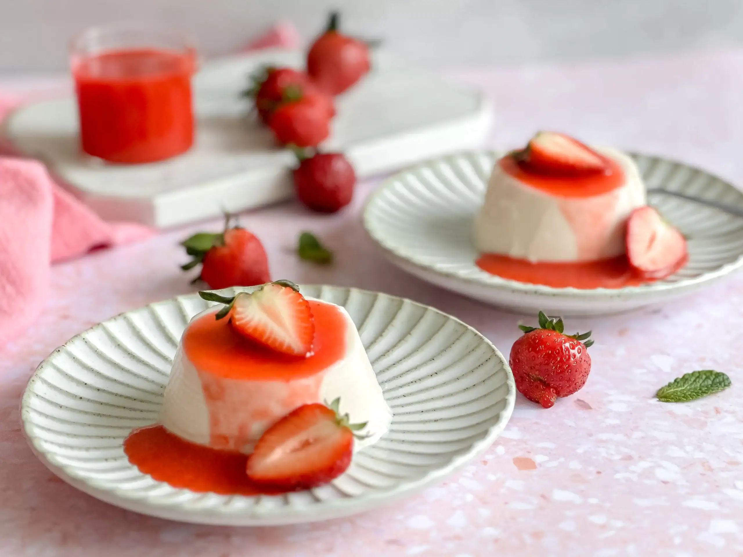 Kefir Panna Cotta with Strawberry
