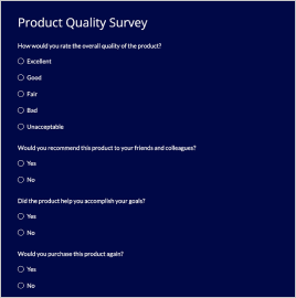 Product Quality Survey