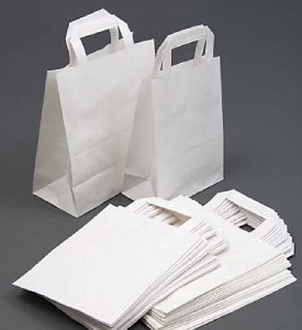 SOS Extra Large White Paper Bags 300x425x400mm (x125)