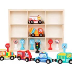 Set de Autos de Madera Magnéticos con Señaleticas