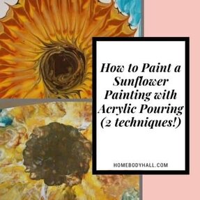 How to Paint a Sunflower with Acrylic Pouring (2 techniques!)