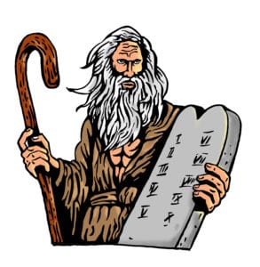 The Shall's And Shall Not's Of Christian Dating 2 illustration of Moses Carrying The Ten Commandments On A Tablet