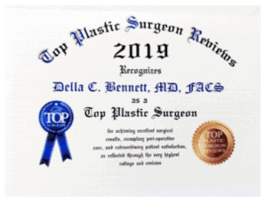 Top Plastic Surgeon Reviews Award 2019 · Awarded to Dr. Della Bennett, MD of Gemini Plastic Surgery in Rancho Cucamonga.