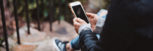 Person using an iPhone