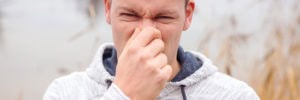 Man with mouth odors