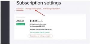 Subscription Setting 