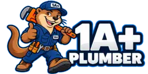 1 A+ Plumber logo with Otto the otter plumber mascot