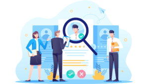 Picto de recruteurs qui sélectionnent des CV