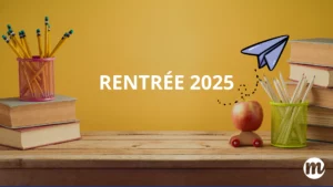 Image de la rentrée des classes 2025 avec fournitures scolaires, livres et crayons. Préparer une bonne rentrée scolaire, réussir grâce à la poésie la rentrée et prévenir la carence en fer et anxiété.