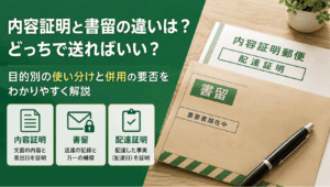 内容証明と書留の違いを一度で理解｜何を証明したいかで使い分ける（配達証明との関係も整理）