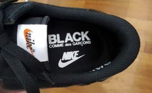Black CDG Nike Air Pegasus 83 intersole