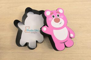 Archivo para recortar y armar caja en forma de oso lotso