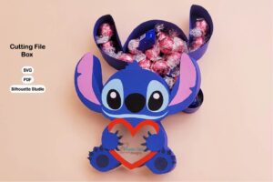 Digital para recortar y armar caja para San Valentin stitch