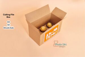 Archivo digital para recortar y armar caja con soporte de chocolates, personaliza a tu gusto