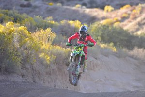 Zach Bell jumping his KX450 at 2019 Gorman NGPC