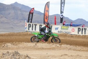 JP Alvarez riding his KX250 at the 2020 Primm WORCS race