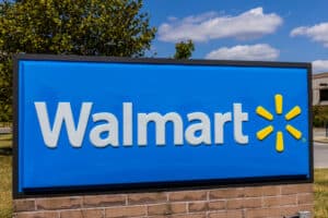 A Walmart monument sign.