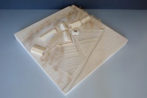 maquette en bois de Viavino pole oenotouristique à st christol