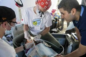The team of Canadian dentists in action.