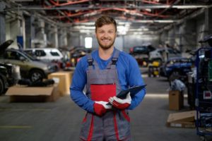 auto body young man paint shop