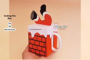 Archivo para recortar con cricut, cameo ó tijeras caja para taza de navidad