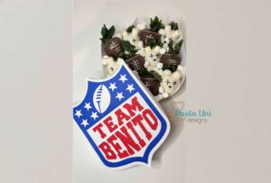 1515 Archivo digital para recortar y armar caja en forma de logo team benito futbol americano