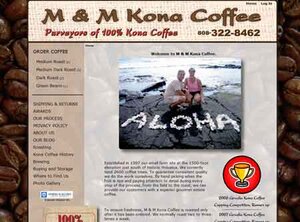 M & M Kona Coffee e-commerce website