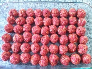 Meatballs uncooked