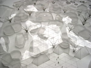 maquette du Lycée du 3ème millénaire par l'architecte Philippe gazeau au 1/500ème