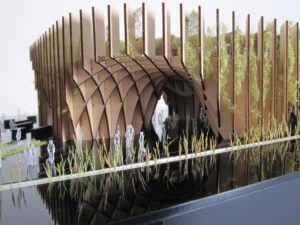 Maquette de concours architecture du Pavillon de l'exposition universelle de Milan XTU au 1/100ème