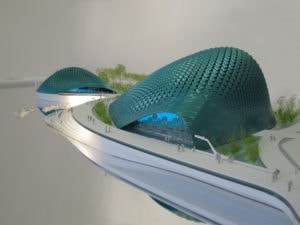 maquette en couleur du Bay Ecotarium à San Francisco par XTU architects au 1/157ème