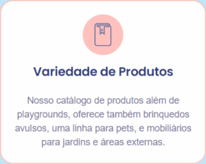 Imagem ilustrativa de catálogo de produtos variados, incluindo brinquedos de playground, itens para pets, mobiliário para jardins e áreas externas, oferecendo variedade e opções para diferentes necessidades de lazer e decoração ao ar livre - kreke Pernambuco - Equipe