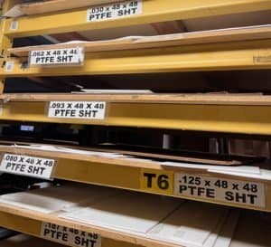 Virgin PTFE sheet and Rod in stock, ready to ship